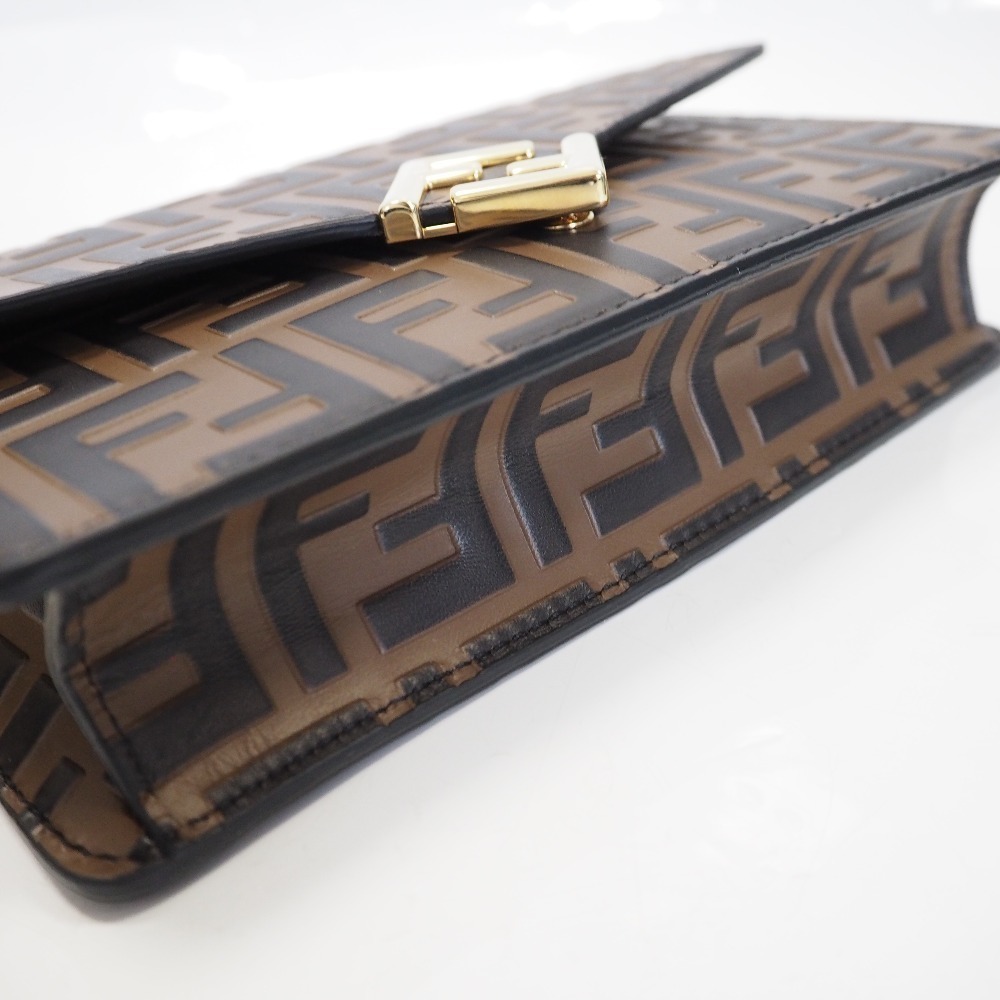Fendi Chain Wallet Ff Diamond Zucca Pattern Brown - image 7